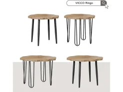 Mesa de centro carvalho 60x60x2.5 ringo
