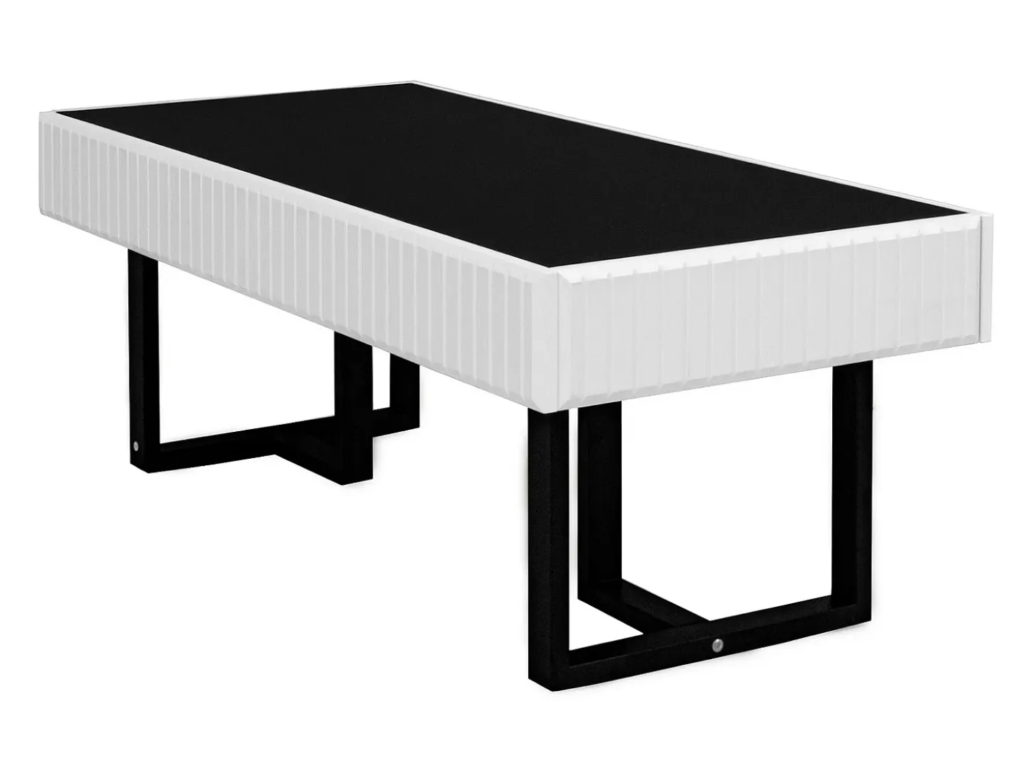 Mesa de centro clássica em preto e branco - Tampo preto brilhante