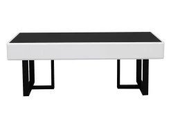 Mesa de centro clássica em preto e branco - Tampo preto brilhante