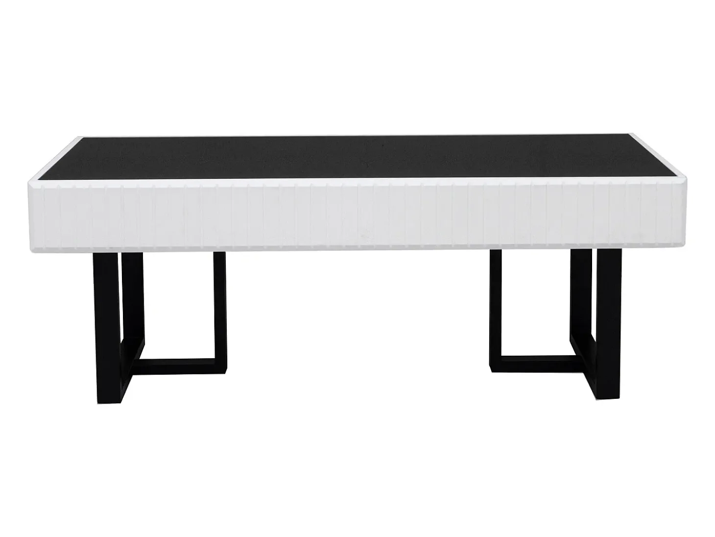 Mesa de centro clássica em preto e branco - Tampo preto brilhante
