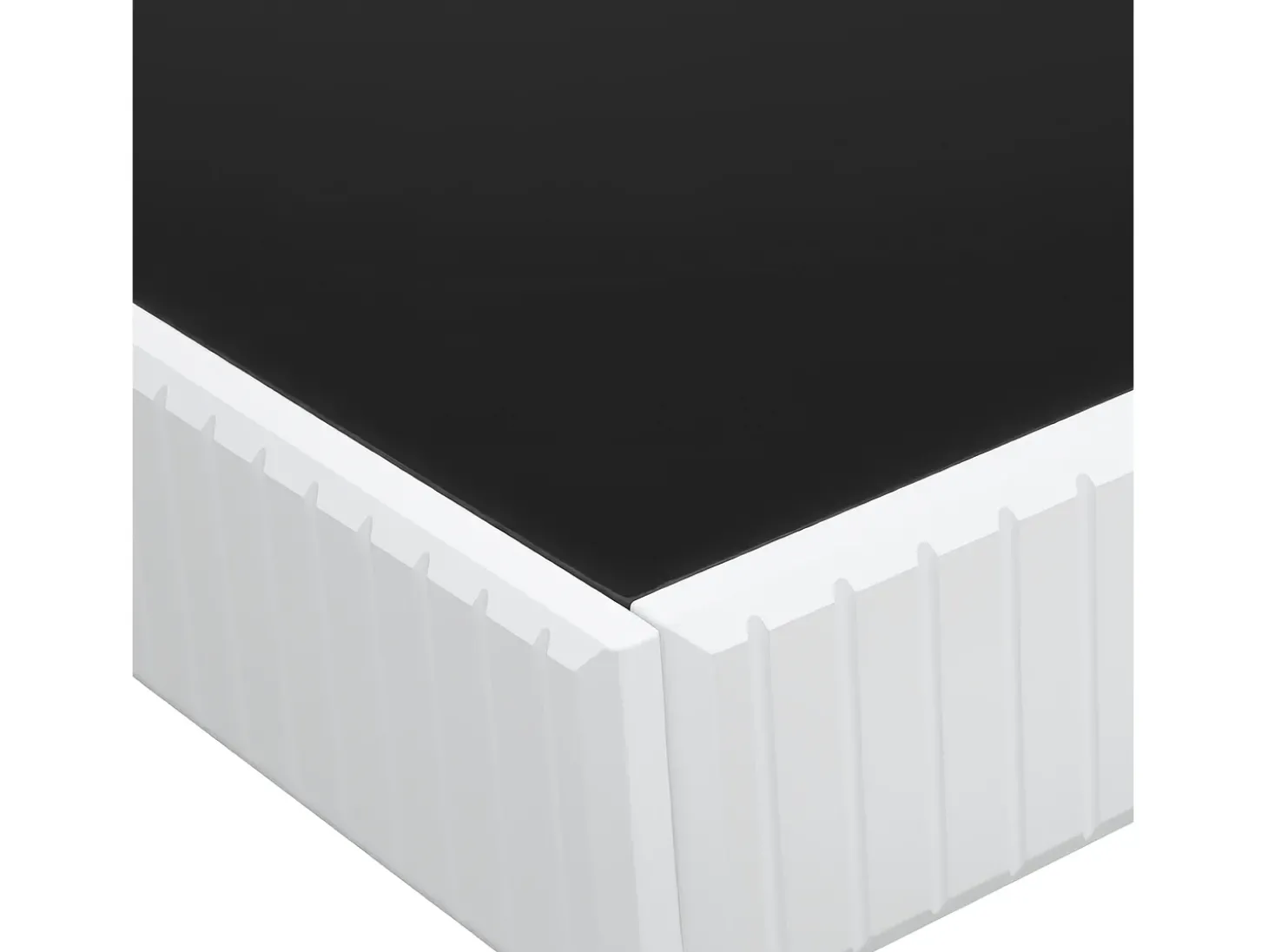 Mesa de centro clássica em preto e branco - Tampo preto brilhante