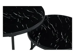 Mesa de centro coleção MANHATTAN efeito mármore preto, Ideal para uma sala de estar chique