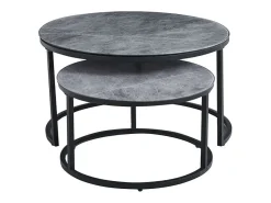 Mesa de centro coleção MANHATTAN com efeito de pedra cinza marmorizada, ideal para uma sala de estar elegante.