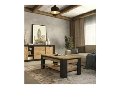 Mesa de Centro coleção MEUNIER – Carvalho Samdal & Preto Fosco, 120×49×60 cm
