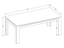 Mesa de Centro coleção MEUNIER – Carvalho Samdal & Preto Fosco, 120×49×60 cm
