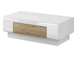 Mesa de centro coleção OHIO. Móvel estilo CONTEMPORÂNEO nas cores branco e carvalho.