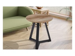 Mesa de centro coleção PASAO cor carvalho envelhecido, ideal para uma sala de estar rústica.