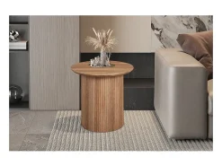 Mesa de centro coleção VAGOS efeito carvalho envelhecido diâmetro 50 cm