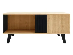 Mesa de centro com 3 compartimentos - 100 x 60 x 45 cm - Aglomerado - Preto