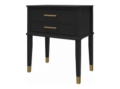 Mesa de centro com 2 gavetas em MDF preto