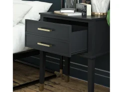 Mesa de centro com 2 gavetas em MDF preto