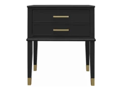 Mesa de centro com 2 gavetas em MDF preto