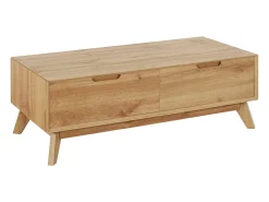 Mesa de centro com 1 gaveta em pinho branco e cinzento