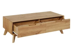 Mesa de centro com 1 gaveta em pinho branco e cinzento