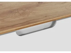 Mesa de centro com 1 gaveta em pinho branco e mel
