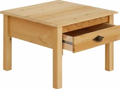 Mesa de centro com 2 gavetas em castanho pinho