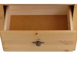 Mesa de centro com 2 gavetas em castanho pinho