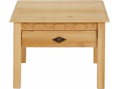 Mesa de centro com 2 gavetas em castanho pinho
