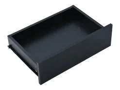 Mesa de centro com 2 gavetas e iluminação LED - Acabamento brilhante - Preto