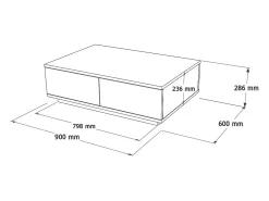 Mesa de centro com 2 portas - Natural Claro e Antracite - LOTULA
