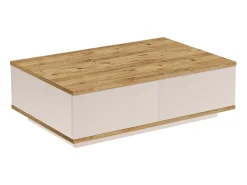 Mesa de centro com 2 portas - Natural e Bege - LOTULA