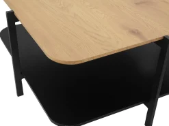 Mesa de centro com 1 prateleira em metal branco