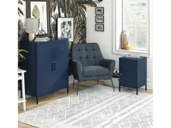 Mesa de centro com 1 prateleira em MDF cinzento