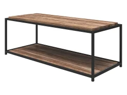 Mesa de centro com 1 prateleira em MDF cinzento