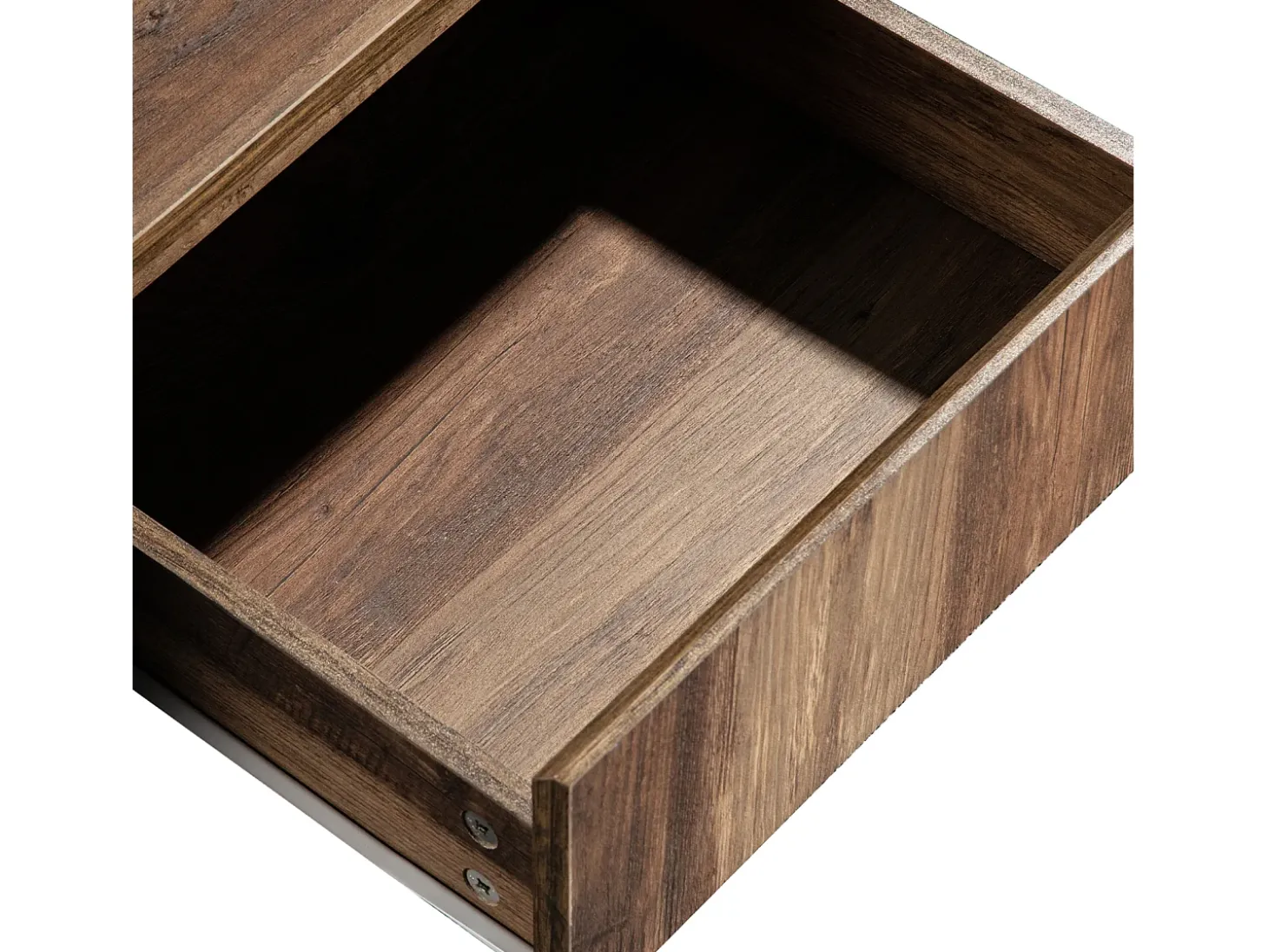 Mesa de centro com compartimentos de armazenamento em ambos os lados, mesa de sofá para sala de estar, madeira + cinza escuro