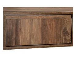 Mesa de centro com compartimentos de armazenamento em ambos os lados, mesa de sofá para sala de estar, madeira + cinza escuro