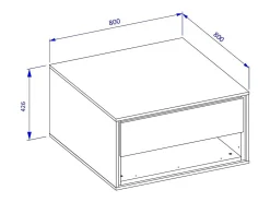 Mesa de centro com design com 2 gavetas da coleção SYLVA e nichos de armazenamento. Cor carvalho e cinza.