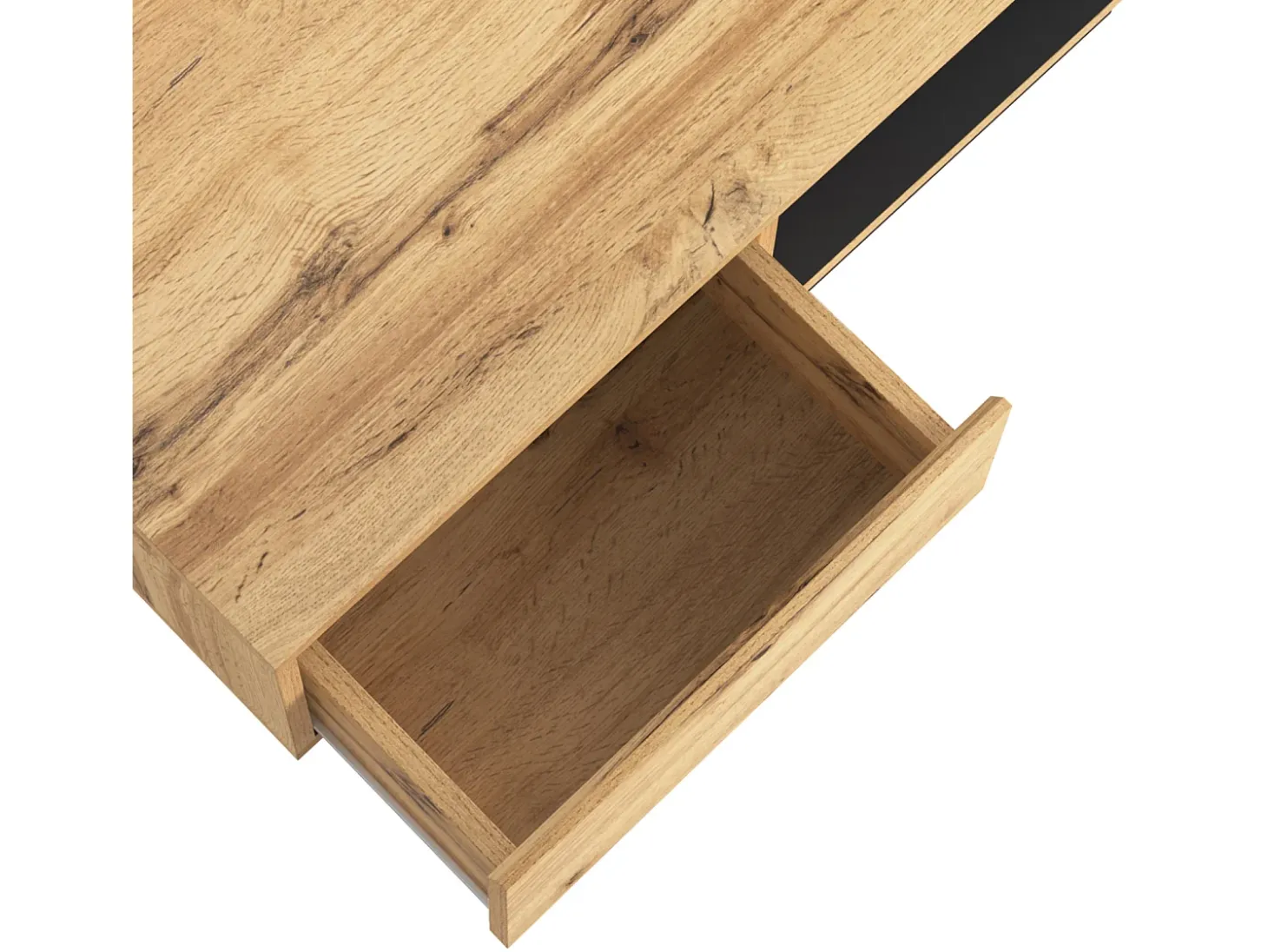 Mesa de centro com efeito madeira, 1 gaveta sem puxador, espaço duplo para armazenamento, ampla área de armazenamento, ideal para sala de estar ou escritório.