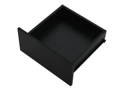 Mesa de centro com elevatório e acabamento laqueado de alto brilho - 100 x 45 x 43 cm - com 2 gavetas + LEDs + espaço de armazenamento oculto - aglomerado - preto