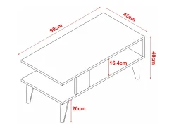 Mesa de centro com espaço de armazenamento 40 x 90 x 45 cm efeito nogueira/branco 03_0008464