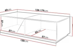 Mesa de centro com espaço de armazenamento "Ceelias" - Armazenamento prático e design geométrico - Cinza/Marrom
