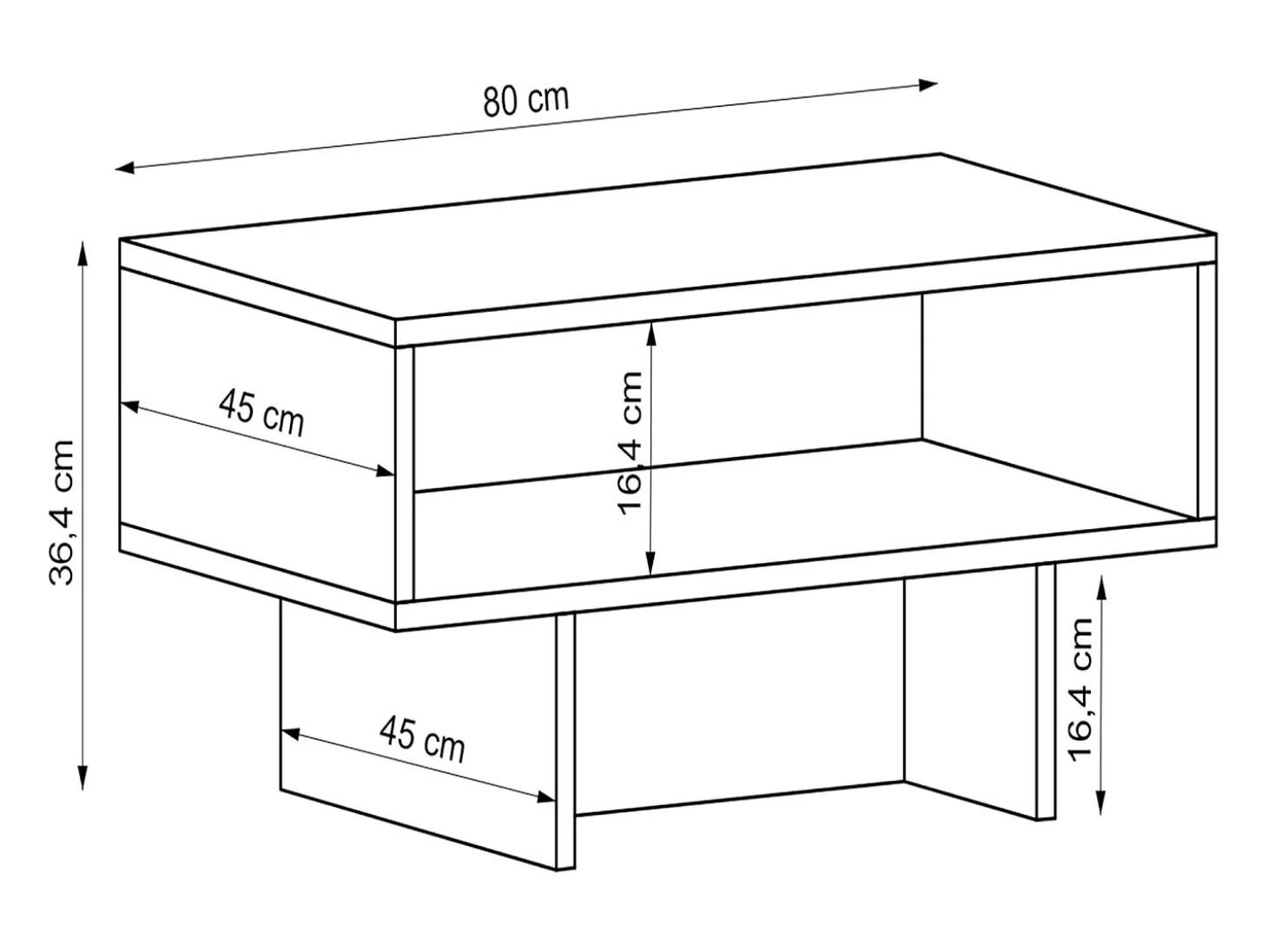 Mesa de centro com espaço de armazenamento 37 x 80 x 45 cm branca 03_0008469