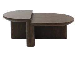 Mesa de centro com folheado de nogueira - Castanho natural - VARAJA