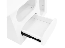 Mesa de centro com gavetas - 97 x 45 x 43,5 cm - em forma de nuvem com armazenamento - aglomerado - branco