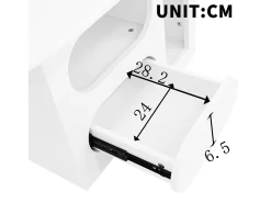 Mesa de centro com gavetas - 97 x 45 x 43,5 cm - em forma de nuvem com armazenamento - aglomerado - branco