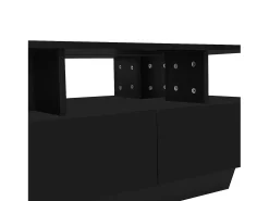 Mesa de centro com LED - com 2 gavetas - Preto