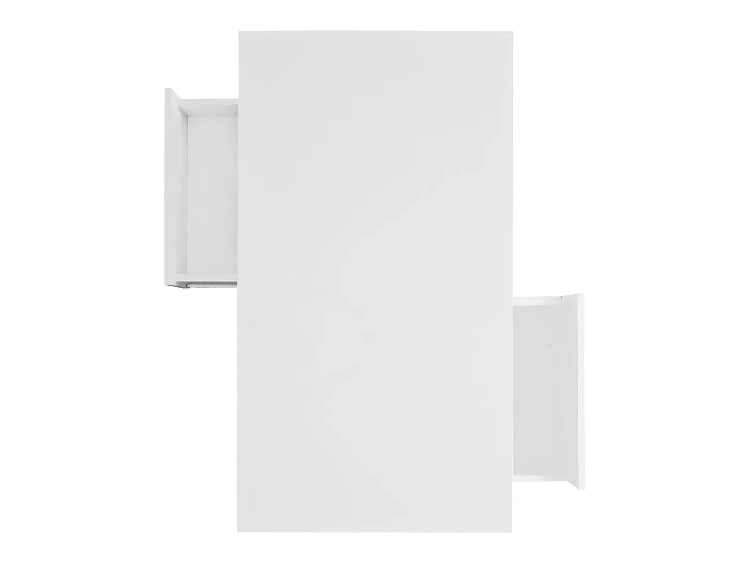 Mesa de centro com LED - gaveta e compartimentos abertos - Branco