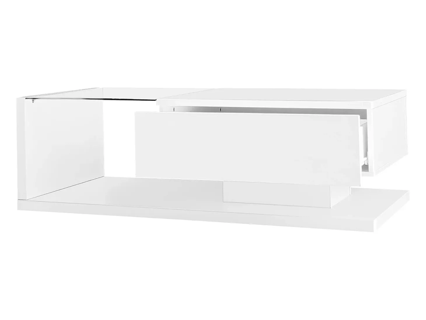 Mesa de centro com LED - vidro e aglomerado - Branco