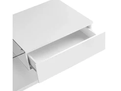 Mesa de centro com LED - vidro e aglomerado - Branco
