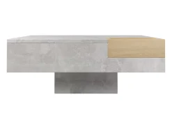 Mesa de centro com LED e compartimento amovível - Madeira PB - Cinza