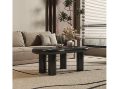 Mesa de centro com LEDs - 98 x 65,5 x 40 cm - com 1 gaveta - em forma de nuvem - MDF - preta