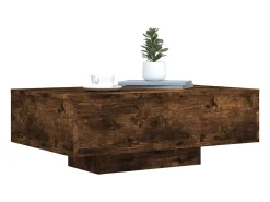 Mesa de centro com luzes LED 85x55x31 cm carvalho fumado