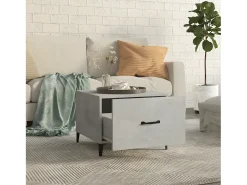 Mesa de centro com pernas de metal 50x50x40 cm cinzento-cimento PT694565