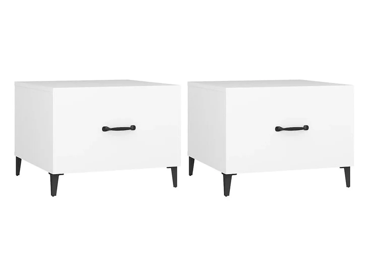 Mesa de centro com pernas de metal 2 pcs 50x50x40 cm branco PT320164