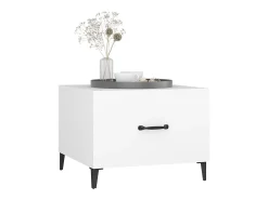 Mesa de centro com pernas de metal 50x50x40 cm branco PT186949