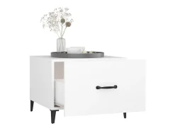 Mesa de centro com pernas de metal 50x50x40 cm branco PT186949